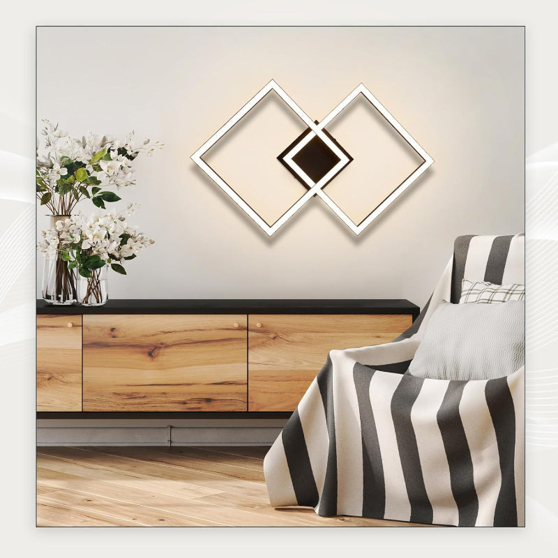 Homefire Deckenlampe LED Deckenleuchte Küche - Schwarz Wohnzimmerlampe 24W Schlafzimmerlampe Modern Design Küchenlampe 3000K Warmweiß Flurlampe für küche Schlafzimmer Flur Wohnzimmer - Homefire