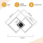 Homefire Deckenlampe LED Deckenleuchte Küche - Schwarz Wohnzimmerlampe 24W Schlafzimmerlampe Modern Design Küchenlampe 3000K Warmweiß Flurlampe für küche Schlafzimmer Flur Wohnzimmer - Homefire