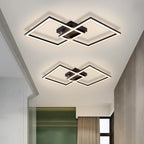 Homefire Deckenlampe LED Deckenleuchte Küche - Schwarz Wohnzimmerlampe 24W Schlafzimmerlampe Modern Design Küchenlampe 3000K Warmweiß Flurlampe für küche Schlafzimmer Flur Wohnzimmer - Homefire