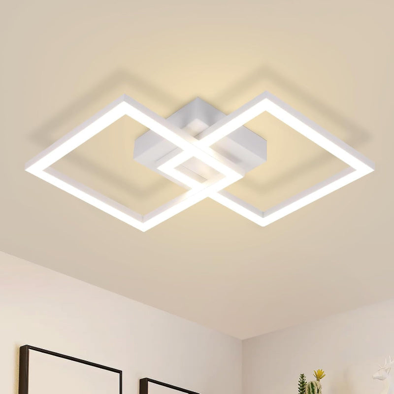 Homefire Deckenlampe LED Deckenleuchte Küche - Schwarz Wohnzimmerlampe 24W Schlafzimmerlampe Modern Design Küchenlampe 3000K Warmweiß Flurlampe für küche Schlafzimmer Flur Wohnzimmer - Homefire
