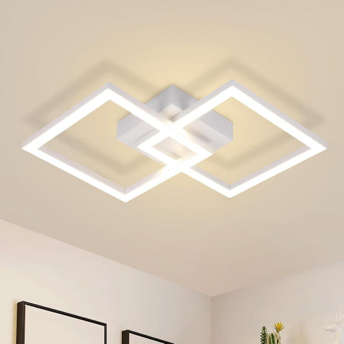 Homefire Deckenlampe LED Deckenleuchte Küche - Schwarz Wohnzimmerlampe 24W Schlafzimmerlampe Modern Design Küchenlampe 3000K Warmweiß Flurlampe für küche Schlafzimmer Flur Wohnzimmer - Homefire