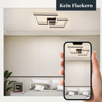 Homefire Deckenlampe LED Deckenleuchte Küche - Schwarz Wohnzimmerlampe 24W Schlafzimmerlampe Modern Design Küchenlampe 3000K Warmweiß Flurlampe für küche Schlafzimmer Flur Wohnzimmer - Homefire