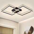 Homefire Deckenlampe LED Deckenleuchte Küche - Schwarz Wohnzimmerlampe 24W Schlafzimmerlampe Modern Design Küchenlampe 3000K Warmweiß Flurlampe für küche Schlafzimmer Flur Wohnzimmer - Homefire