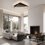 Homefire Deckenlampe LED Deckenleuchte Modern - 53W Kleine Wohnzimmerlampe Dimmbar mit Fernbedienung Schwarz Schlafzimmerlampe aus Arcyl moderne Deckenbeleuchtung für Schlafzimmer Küche Flur Büro - Homefire