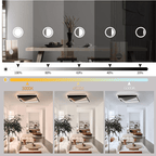 Homefire Deckenlampe LED Deckenleuchte Modern - 53W Kleine Wohnzimmerlampe Dimmbar mit Fernbedienung Schwarz Schlafzimmerlampe aus Arcyl moderne Deckenbeleuchtung für Schlafzimmer Küche Flur Büro - Homefire