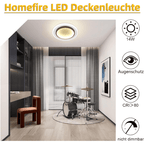 Homefire Deckenlampe LED Deckenleuchte Schlafzimmer - 14W Flurlampe 3000K Warmweiß Schlafzimmerlampe Modern Design Wohnzimmerlampe Ø23.5cm Küchenlampe Flur Deckenbeleuchtung für Küche Wohnzimmer [Energieklasse F] - Homefire