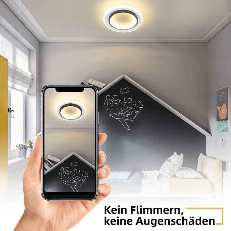 Homefire Deckenlampe LED Deckenleuchte Schlafzimmer - 14W Flurlampe 3000K Warmweiß Schlafzimmerlampe Modern Design Wohnzimmerlampe Ø23.5cm Küchenlampe Flur Deckenbeleuchtung für Küche Wohnzimmer [Energieklasse F] - Homefire