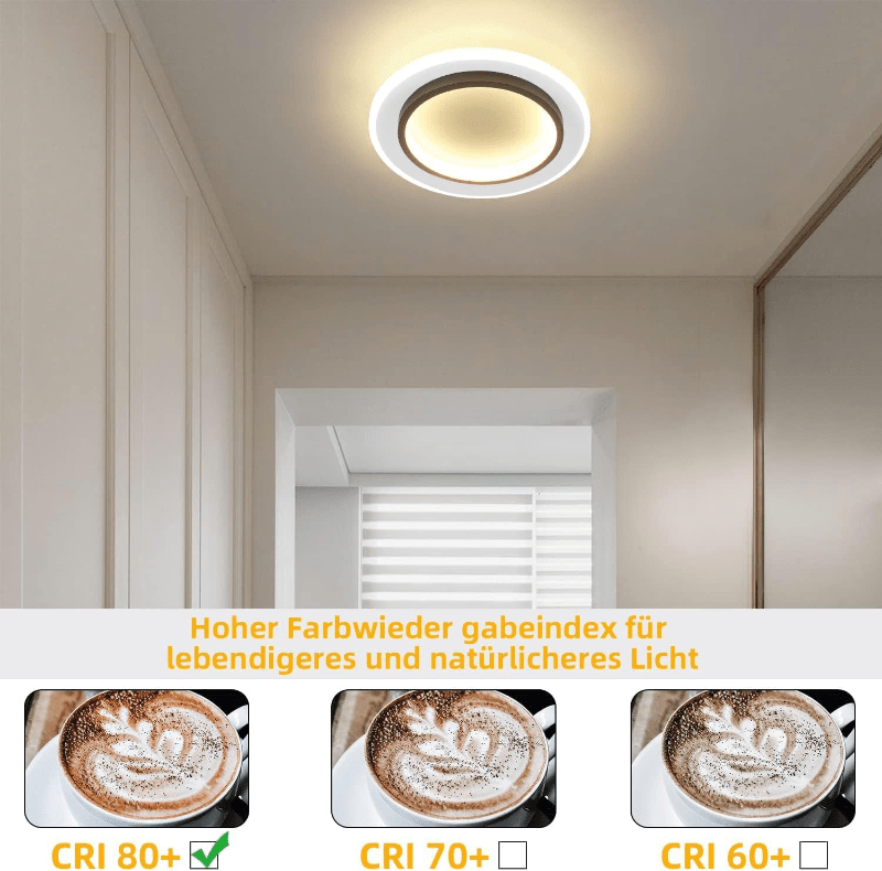 Homefire Deckenlampe LED Deckenleuchte Schlafzimmer - 14W Flurlampe 3000K Warmweiß Schlafzimmerlampe Modern Design Wohnzimmerlampe Ø23.5cm Küchenlampe Flur Deckenbeleuchtung für Küche Wohnzimmer [Energieklasse F] - Homefire