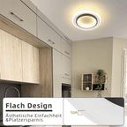 Homefire Deckenlampe LED Deckenleuchte Schlafzimmer - 14W Flurlampe 3000K Warmweiß Schlafzimmerlampe Modern Design Wohnzimmerlampe Ø23.5cm Küchenlampe Flur Deckenbeleuchtung für Küche Wohnzimmer [Energieklasse F] - Homefire
