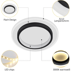 Homefire Deckenlampe LED Deckenleuchte Schlafzimmer - 14W Flurlampe 3000K Warmweiß Schlafzimmerlampe Modern Design Wohnzimmerlampe Ø23.5cm Küchenlampe Flur Deckenbeleuchtung für Küche Wohnzimmer [Energieklasse F] - Homefire