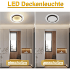 Homefire Deckenlampe LED Deckenleuchte Schlafzimmer - 14W Flurlampe 3000K Warmweiß Schlafzimmerlampe Modern Design Wohnzimmerlampe Ø23.5cm Küchenlampe Flur Deckenbeleuchtung für Küche Wohnzimmer [Energieklasse F] - Homefire