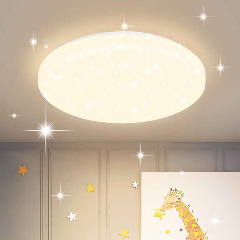 Homefire Deckenlampe LED Deckenleuchte Schlafzimmer - 15W Schlafzimmerlampe Sternenhimmel 21cm Küchenlampe Warmweiß Flurlampe Quadratisch Flur Deckenbeleuchtung Sternendekor für Küche Kinderzimmer Büro - Homefire