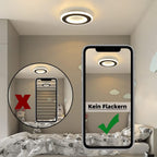 Homefire Deckenlampe LED Deckenleuchte Schlafzimmer - 20W Modern Flurlampe Schwarz Schlafzimmerlampe Warmweiß Deckenbeleuchtung Küchenlampe Rund für Küche Flur Wohnzimmer Kinderzimmer [Energieklasse F] - Homefire