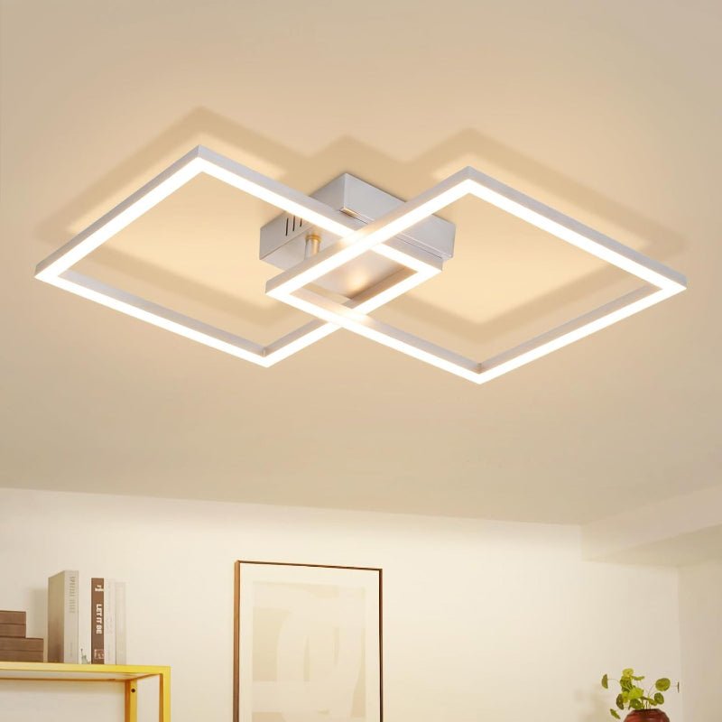 Homefire Deckenlampe LED Deckenleuchte Schlafzimmer - 24W Schwarz Wohnzimmerlampe 4000K Neutralweiß Küchenlampe Drehbar Modern Design Schlafzimmerlampe Eckig Deckenleuchten für Küche Flur Büro - Homefire