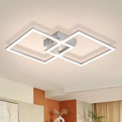 Homefire Deckenlampe LED Deckenleuchte Schlafzimmer - 24W Schwarz Wohnzimmerlampe 4000K Neutralweiß Küchenlampe Drehbar Modern Design Schlafzimmerlampe Eckig Deckenleuchten für Küche Flur Büro - Homefire