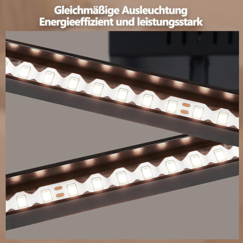 Homefire Deckenlampe LED Deckenleuchte Schlafzimmer - 24W Schwarz Wohnzimmerlampe 4000K Neutralweiß Küchenlampe Drehbar Modern Design Schlafzimmerlampe Eckig Deckenleuchten für Küche Flur Büro - Homefire