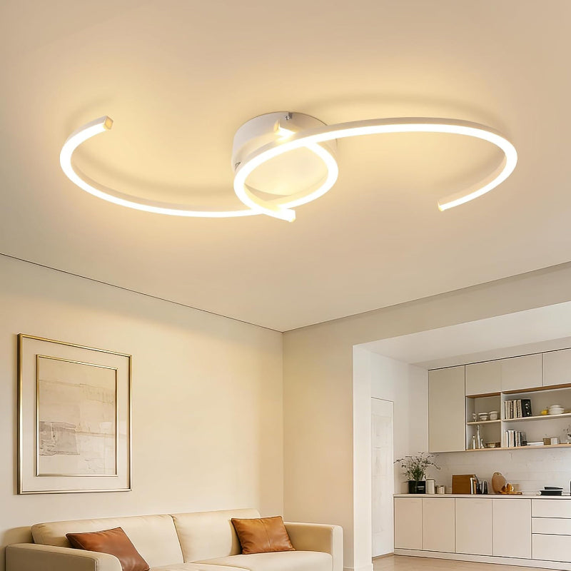 Homefire Deckenlampe LED Deckenleuchte Schlafzimmer - 24W Wohnzimmerlampe 3000K Warmweiß Küchenlampe 330° Drehbar Modern Design Schlafzimmerlampe Schwarz Deckenleuchten Aus Metall für Küche Flur Büro [Energieklasse F] - Homefire