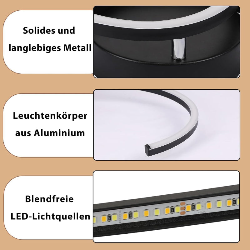 Homefire Deckenlampe LED Deckenleuchte Schlafzimmer - 24W Wohnzimmerlampe 3000K Warmweiß Küchenlampe 330° Drehbar Modern Design Schlafzimmerlampe Schwarz Deckenleuchten Aus Metall für Küche Flur Büro [Energieklasse F] - Homefire