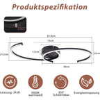 Homefire Deckenlampe LED Deckenleuchte Schlafzimmer - 24W Wohnzimmerlampe 3000K Warmweiß Küchenlampe 330° Drehbar Modern Design Schlafzimmerlampe Schwarz Deckenleuchten Aus Metall für Küche Flur Büro [Energieklasse F] - Homefire