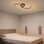 Homefire Deckenlampe LED Deckenleuchte Schlafzimmer - 24W Wohnzimmerlampe 3000K Warmweiß Küchenlampe 330° Drehbar Modern Design Schlafzimmerlampe Schwarz Deckenleuchten Aus Metall für Küche Flur Büro [Energieklasse F] - Homefire