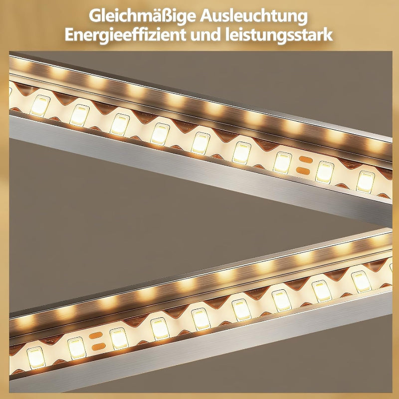 Homefire Deckenlampe LED Deckenleuchte Schlafzimmer - 24W Wohnzimmerlampe 3000K Warmweiß Küchenlampe Silber Drehbar Modern Design Schlafzimmerlampe Eckig Deckenleuchten für Küche Flur Wohnzimmer - Homefire