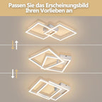 Homefire Deckenlampe LED Deckenleuchte Schlafzimmer - 24W Wohnzimmerlampe 3000K Warmweiß Küchenlampe Silber Drehbar Modern Design Schlafzimmerlampe Eckig Deckenleuchten für Küche Flur Wohnzimmer - Homefire