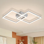 Homefire Deckenlampe LED Deckenleuchte Schlafzimmer - 24W Wohnzimmerlampe 3000K Warmweiß Küchenlampe Silber Drehbar Modern Design Schlafzimmerlampe Eckig Deckenleuchten für Küche Flur Wohnzimmer - Homefire