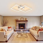 Homefire Deckenlampe LED Deckenleuchte Schlafzimmer - 24W Wohnzimmerlampe 3000K Warmweiß Küchenlampe Silber Drehbar Modern Design Schlafzimmerlampe Eckig Deckenleuchten für Küche Flur Wohnzimmer - Homefire