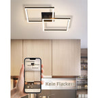 Homefire Deckenlampe LED Deckenleuchte Schlafzimmer - 24W Wohnzimmerlampe Warmweiß Küchenlampe Modern Esszimmerlampe Schwarz Eckig Deckenleuchten für Wohnzimmer Kinderzimmer [Energieklasse F] - Homefire