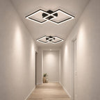 Homefire Deckenlampe LED Deckenleuchte Schlafzimmer - 24W Wohnzimmerlampe Warmweiß Küchenlampe Modern Esszimmerlampe Schwarz Eckig Deckenleuchten für Wohnzimmer Kinderzimmer [Energieklasse F] - Homefire