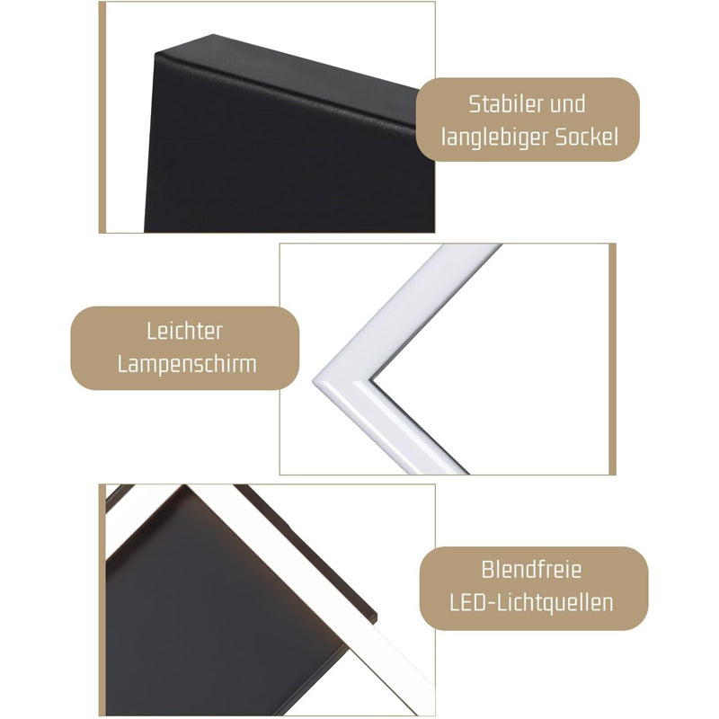 Homefire Deckenlampe LED Deckenleuchte Schlafzimmer - 24W Wohnzimmerlampe Warmweiß Küchenlampe Modern Esszimmerlampe Schwarz Eckig Deckenleuchten für Wohnzimmer Kinderzimmer [Energieklasse F] - Homefire