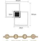Homefire Deckenlampe LED Deckenleuchte Schlafzimmer - 24W Wohnzimmerlampe Warmweiß Küchenlampe Modern Esszimmerlampe Schwarz Eckig Deckenleuchten für Wohnzimmer Kinderzimmer [Energieklasse F] - Homefire