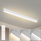 Homefire Deckenlampe LED Deckenleuchte Schlafzimmer - 44W Modern Wohnzimmer 80CM Lang Weiß Büro Deckenbeleuchtung Wohnzimmerlampe Dimmbar mit Fernbedienung Schlafzimmerlampe für Küche Flur [Energieklasse A] - Homefire