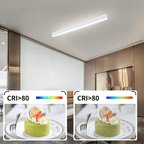 Homefire Deckenlampe LED Deckenleuchte Schlafzimmer - 44W Modern Wohnzimmer 80CM Lang Weiß Büro Deckenbeleuchtung Wohnzimmerlampe Dimmbar mit Fernbedienung Schlafzimmerlampe für Küche Flur [Energieklasse A] - Homefire