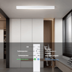 Homefire Deckenlampe LED Deckenleuchte Schlafzimmer - 44W Modern Wohnzimmer 80CM Lang Weiß Büro Deckenbeleuchtung Wohnzimmerlampe Dimmbar mit Fernbedienung Schlafzimmerlampe für Küche Flur [Energieklasse A] - Homefire