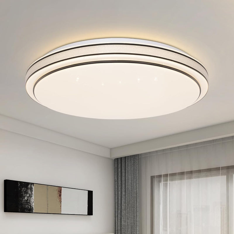 Homefire Deckenlampe LED Deckenleuchte Schlafzimmer - Ø27cm Schlafzimmerlampe Sternenhimmel 12W Flurlampe Warmweiß Modern Küchenlampe Rund Wohnzimmer Deckenbeleuchtung für Flur Küche Kinderzimmer [Energieklasse G] - Homefire