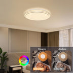 Homefire Deckenlampe LED Deckenleuchte Schlafzimmer - Ø27cm Schlafzimmerlampe Sternenhimmel 12W Flurlampe Warmweiß Modern Küchenlampe Rund Wohnzimmer Deckenbeleuchtung für Flur Küche Kinderzimmer [Energieklasse G] - Homefire