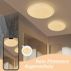 Homefire Deckenlampe LED Deckenleuchte Schlafzimmer - Ø27cm Schlafzimmerlampe Sternenhimmel 12W Flurlampe Warmweiß Modern Küchenlampe Rund Wohnzimmer Deckenbeleuchtung für Flur Küche Kinderzimmer [Energieklasse G] - Homefire