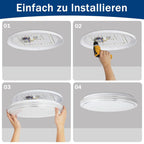 Homefire Deckenlampe LED Deckenleuchte Schlafzimmer - Ø27cm Schlafzimmerlampe Sternenhimmel 12W Flurlampe Warmweiß Modern Küchenlampe Rund Wohnzimmer Deckenbeleuchtung für Flur Küche Kinderzimmer [Energieklasse G] - Homefire