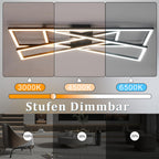 Homefire Deckenlampe LED Deckenleuchte Schlafzimmer - Schwarz 45W Wohnzimmerlampe Dimmbar Schlafzimmerlampe mit Fernbedienung Modern Design Wohnzimmer Flurlampe Metall Deckenlampen für Küche Esszimmer - Homefire