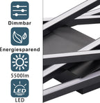 Homefire Deckenlampe LED Deckenleuchte Schlafzimmer - Schwarz 45W Wohnzimmerlampe Dimmbar Schlafzimmerlampe mit Fernbedienung Modern Design Wohnzimmer Flurlampe Metall Deckenlampen für Küche Esszimmer - Homefire