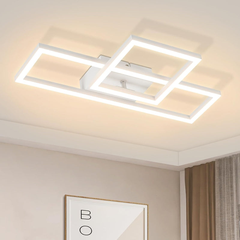 Homefire Deckenlampe LED Deckenleuchte Schlafzimmer - Schwarz Schlafzimmerlampe Schwenkbar 20W Modern Design Küchenlampe 3000K Warmweiß Metall Flur Deckenbeleuchtung für Büro Wohnzimmer Esszimmer [Energieklasse F] - Homefire