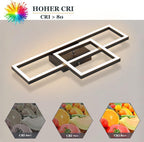 Homefire Deckenlampe LED Deckenleuchte Schlafzimmer - Schwarz Schlafzimmerlampe Schwenkbar 20W Modern Design Küchenlampe 3000K Warmweiß Metall Flur Deckenbeleuchtung für Büro Wohnzimmer Esszimmer [Energieklasse F] - Homefire