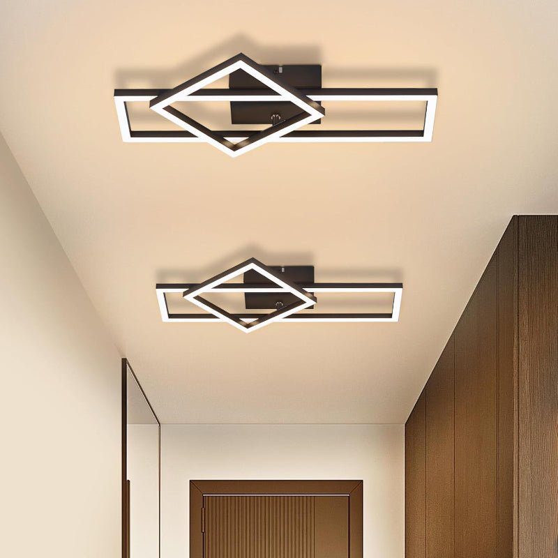Homefire Deckenlampe LED Deckenleuchte Schlafzimmer - Schwarz Schlafzimmerlampe Schwenkbar 20W Modern Design Küchenlampe 3000K Warmweiß Metall Flur Deckenbeleuchtung für Büro Wohnzimmer Esszimmer [Energieklasse F] - Homefire