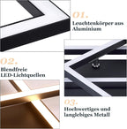 Homefire Deckenlampe LED Deckenleuchte Schlafzimmer - Schwarz Schlafzimmerlampe Schwenkbar 20W Modern Design Küchenlampe 3000K Warmweiß Metall Flur Deckenbeleuchtung für Büro Wohnzimmer Esszimmer [Energieklasse F] - Homefire