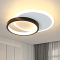 Homefire Deckenlampe LED Deckenleuchte Wohnzimmer - 12W Küchenlampe 3000K Warmweiß Schlafzimmerlampe Modern Design Flurlampe Decke Wohnzimmerlampe Schwarz Rund für Küche Schlafzimmer Flur Ø24.5cm [Energieklasse G] - Homefire