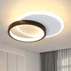 Homefire Deckenlampe LED Deckenleuchte Wohnzimmer - 12W Küchenlampe 3000K Warmweiß Schlafzimmerlampe Modern Design Flurlampe Decke Wohnzimmerlampe Schwarz Rund für Küche Schlafzimmer Flur Ø24.5cm [Energieklasse G] - Homefire