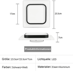 Homefire Deckenlampe LED Deckenleuchte Wohnzimmer - 16W Küchenlampe Warmweiß Schlafzimmerlampe Modern Wohnzimmerlampe Schwarz Flur Deckenbeleuchtung Klein Flurlampe Ø23.5cm für Küche Schlafzimmer [Energieklasse F] - Homefire