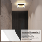 Homefire Deckenlampe LED Deckenleuchte Wohnzimmer - 16W Küchenlampe Warmweiß Schlafzimmerlampe Modern Wohnzimmerlampe Schwarz Flur Deckenbeleuchtung Klein Flurlampe Ø23.5cm für Küche Schlafzimmer [Energieklasse F] - Homefire