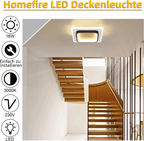 Homefire Deckenlampe LED Deckenleuchte Wohnzimmer - 16W Küchenlampe Warmweiß Schlafzimmerlampe Modern Wohnzimmerlampe Schwarz Flur Deckenbeleuchtung Klein Flurlampe Ø23.5cm für Küche Schlafzimmer [Energieklasse F] - Homefire